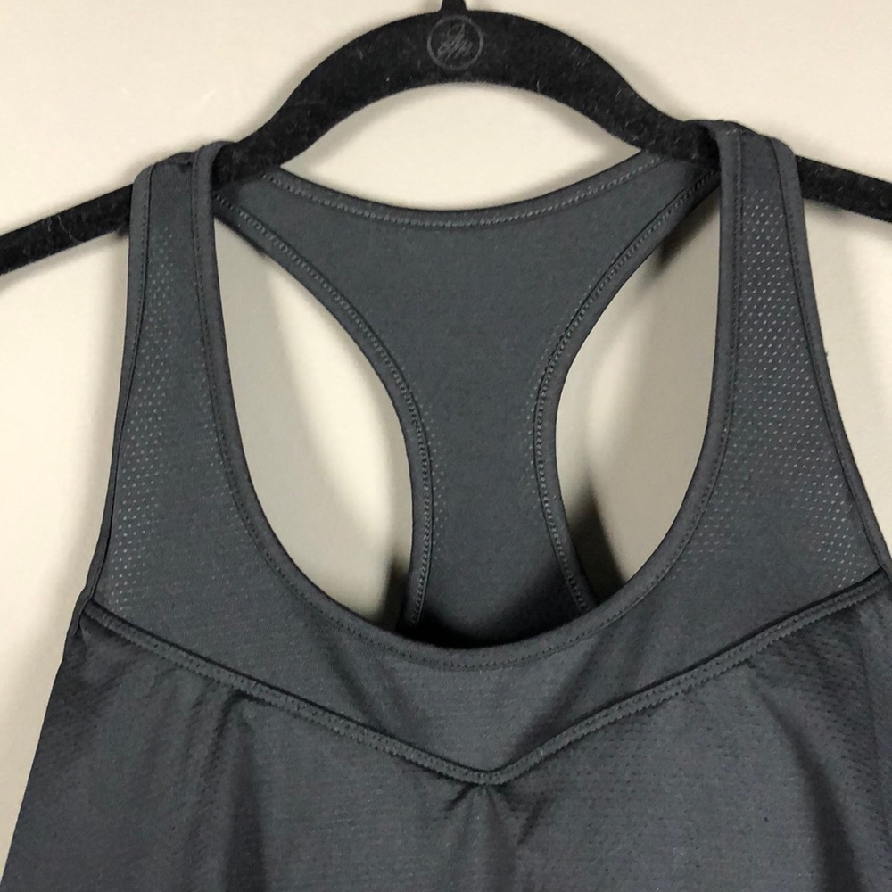 Fabletics l Black Ruffle Mesh Racerback Tank - Picture 2 of 6